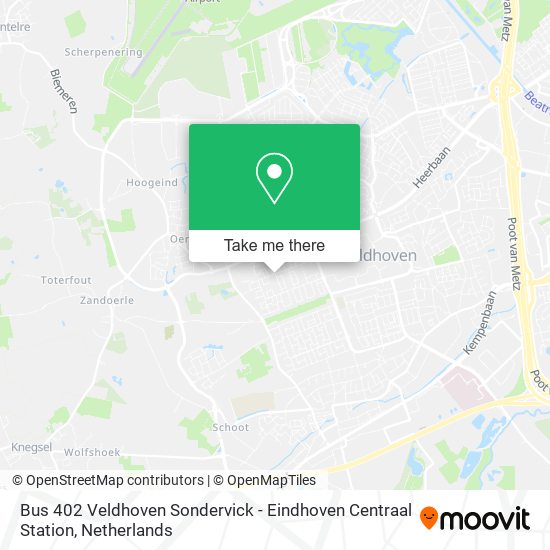 Bus 402 Veldhoven Sondervick - Eindhoven Centraal Station Karte