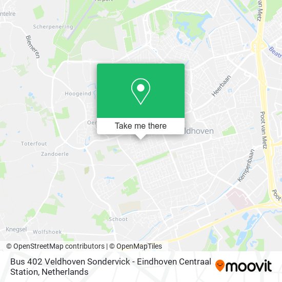 Bus 402 Veldhoven Sondervick - Eindhoven Centraal Station map