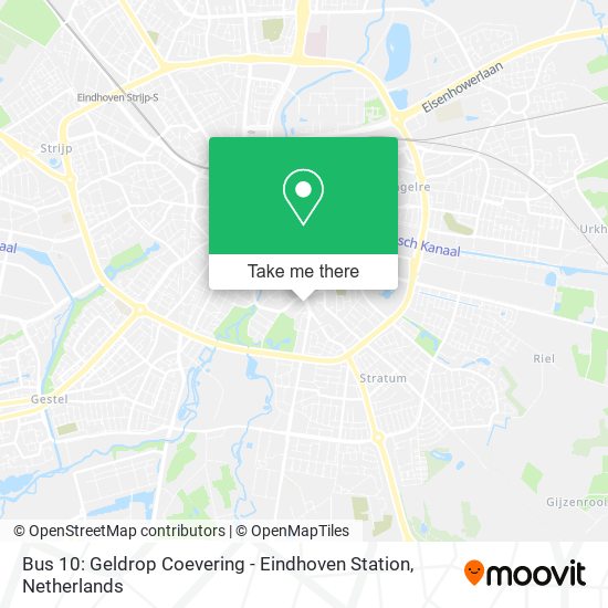 Bus 10: Geldrop Coevering - Eindhoven Station map