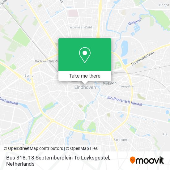Bus 318: 18 Septemberplein To Luyksgestel map