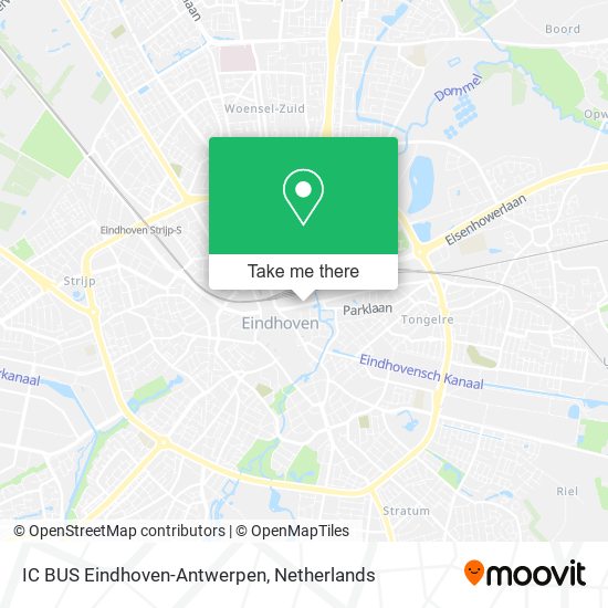IC BUS Eindhoven-Antwerpen map