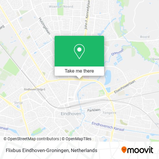 Flixbus Eindhoven-Groningen Karte