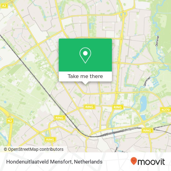 Hondenuitlaatveld Mensfort map