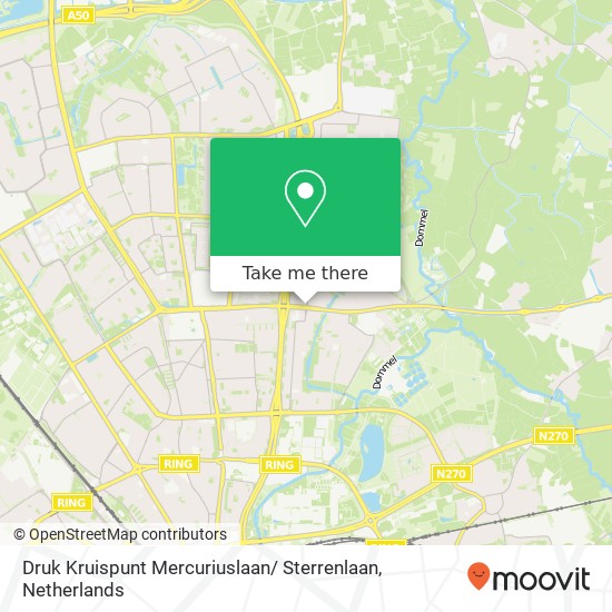 Druk Kruispunt Mercuriuslaan/ Sterrenlaan map