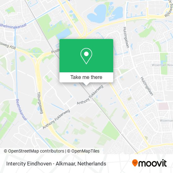 Intercity Eindhoven - Alkmaar map