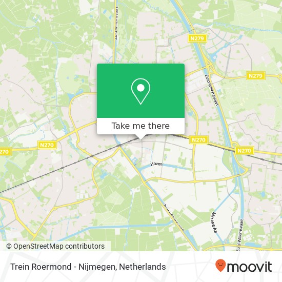 Trein Roermond - Nijmegen map