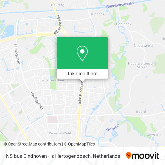 NS bus Eindhoven - 's Hertogenbosch map