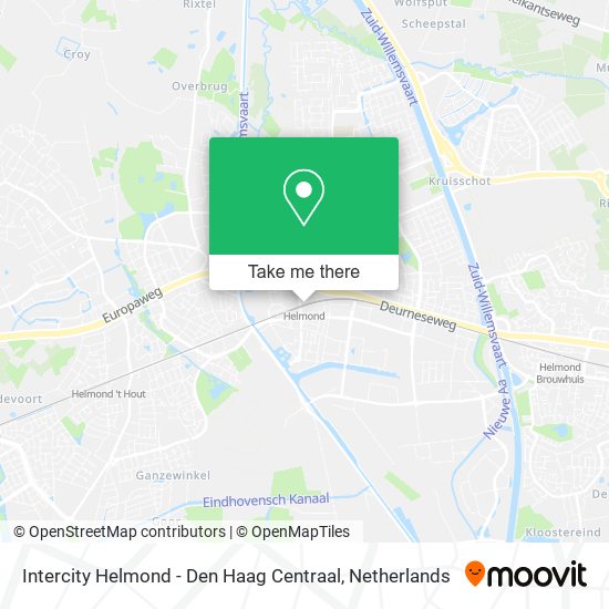 Intercity Helmond - Den Haag Centraal Karte