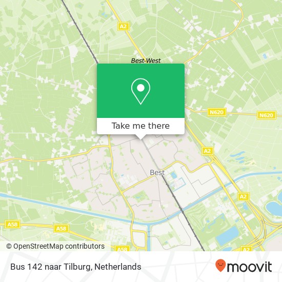 Bus 142 naar Tilburg map