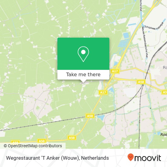 Wegrestaurant 'T Anker (Wouw) map