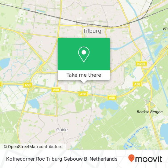 Koffiecorner Roc Tilburg Gebouw B map