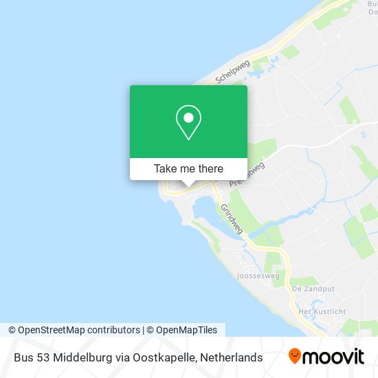 Bus 53 Middelburg via Oostkapelle map