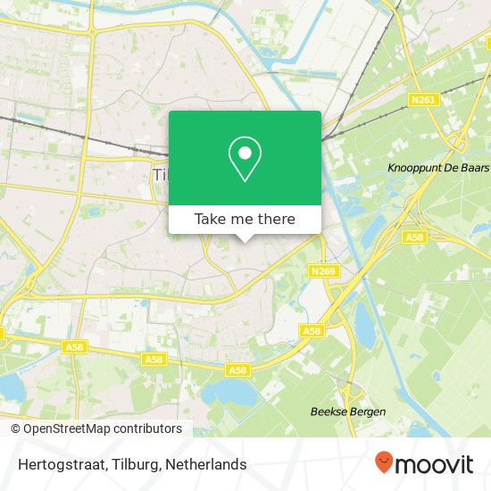 Hertogstraat, Tilburg map