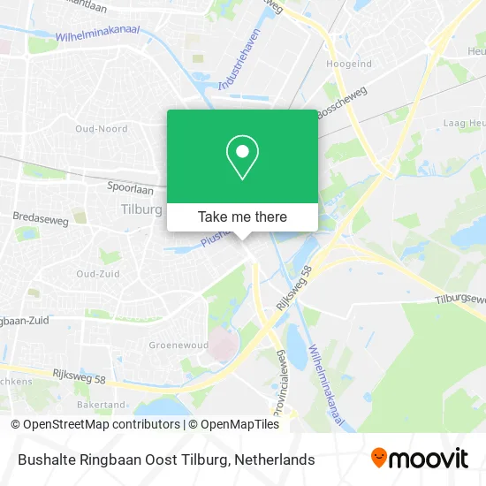 Bushalte Ringbaan Oost Tilburg map