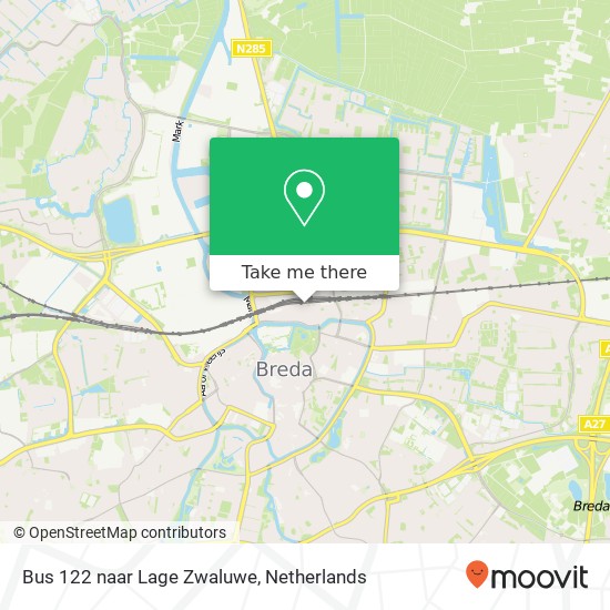 Bus 122 naar Lage Zwaluwe Karte