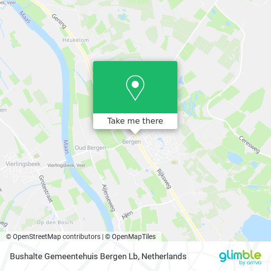 Bushalte Gemeentehuis Bergen Lb map