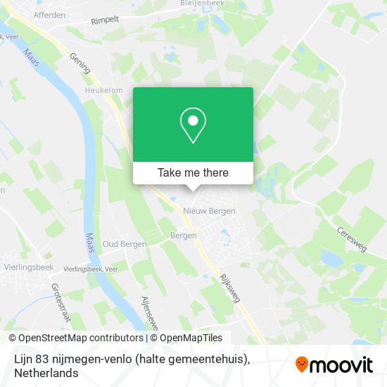 Lijn 83 nijmegen-venlo (halte gemeentehuis) map