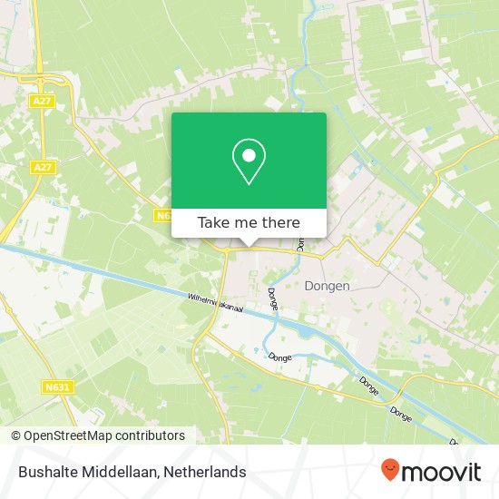 Bushalte Middellaan map