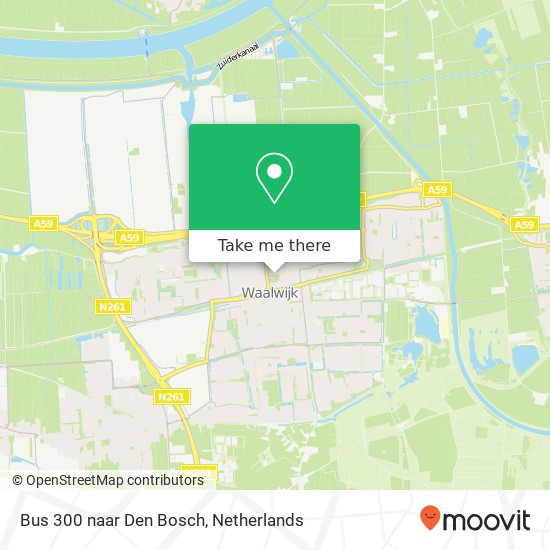 Bus 300 naar Den Bosch map