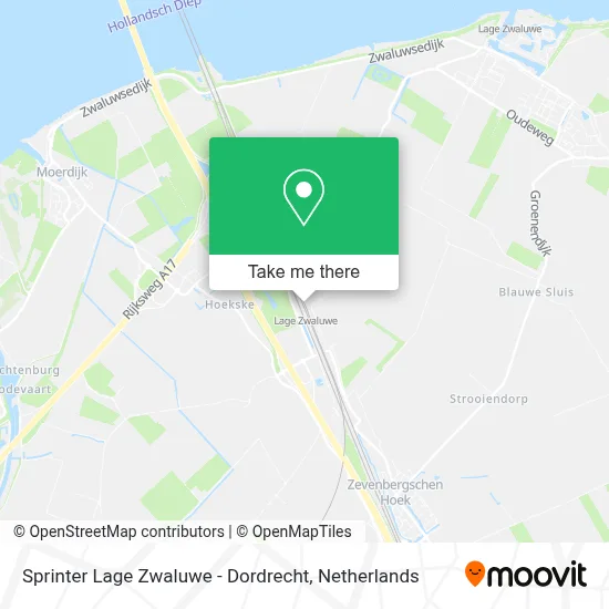 Sprinter Lage Zwaluwe - Dordrecht map