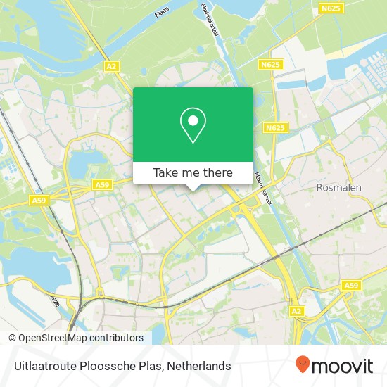 Uitlaatroute Ploossche Plas map