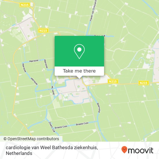 cardiologie  van Weel Bathesda ziekenhuis Karte