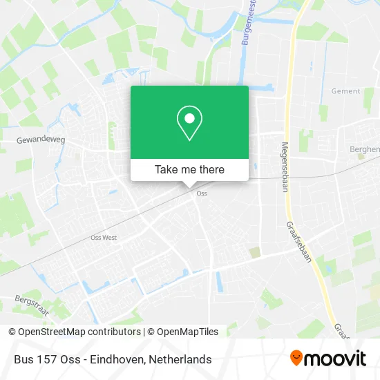 Bus 157 Oss - Eindhoven map