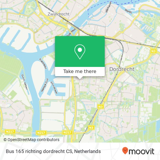 Bus 165 richting dordrecht CS Karte