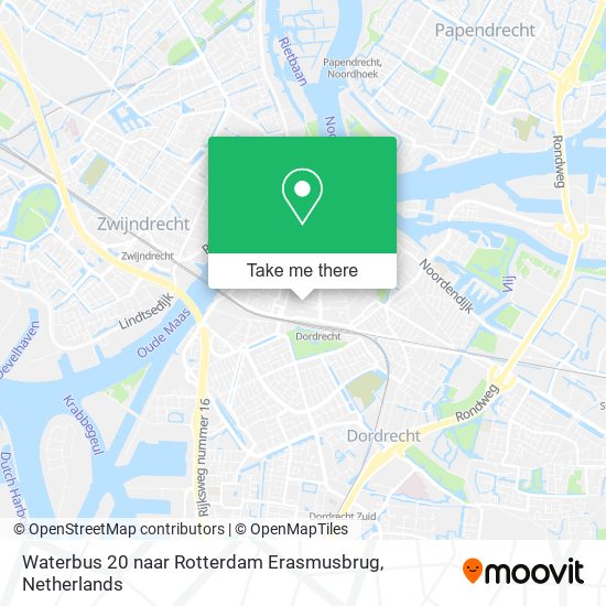 Waterbus 20 naar Rotterdam Erasmusbrug map