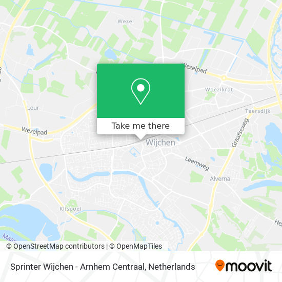 Sprinter Wijchen - Arnhem Centraal map