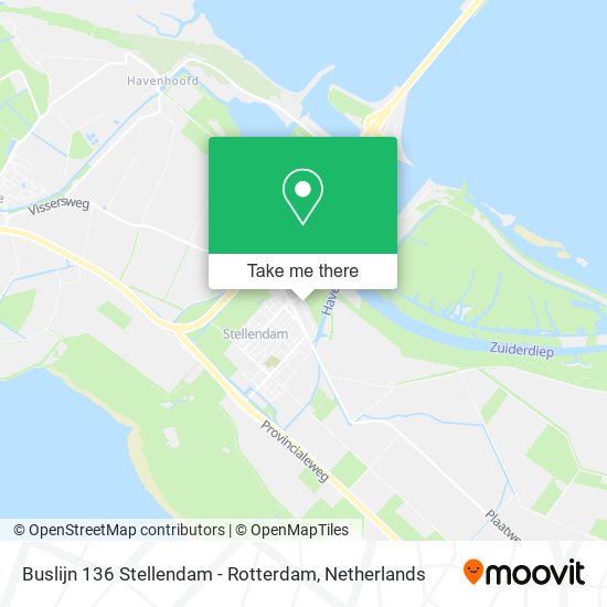 Buslijn 136 Stellendam - Rotterdam Karte