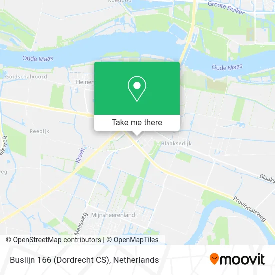 Buslijn 166 (Dordrecht CS) map