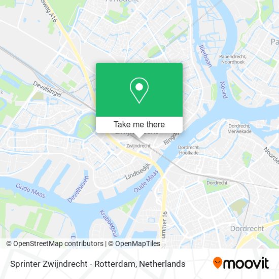 Sprinter Zwijndrecht - Rotterdam map