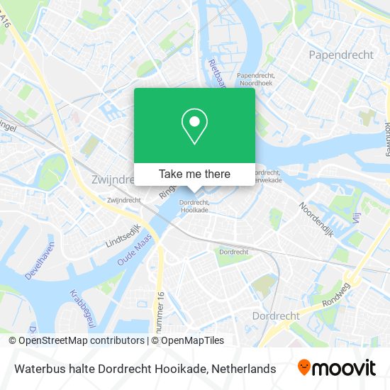 Waterbus halte Dordrecht Hooikade map