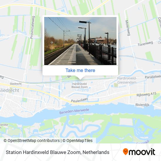 Station Hardinxveld Blauwe Zoom map