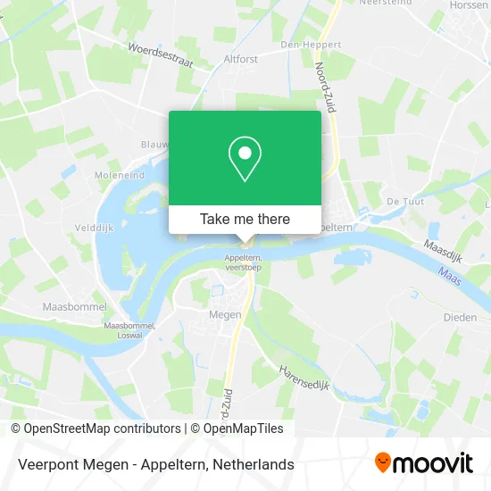 Veerpont Megen - Appeltern map