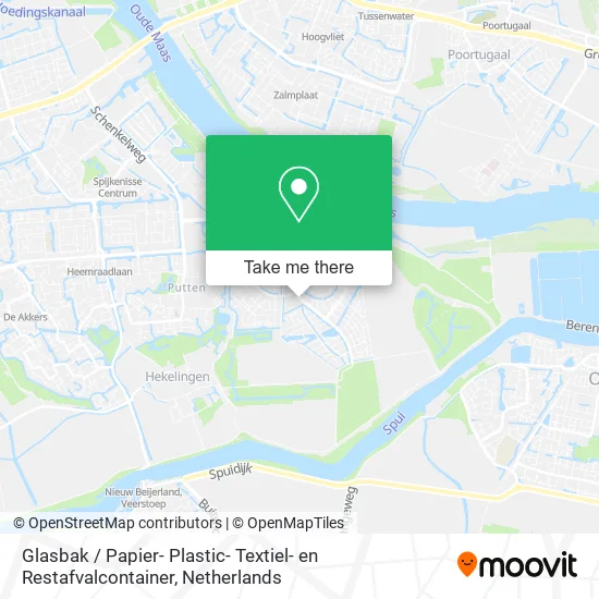 Glasbak / Papier- Plastic- Textiel- en Restafvalcontainer map