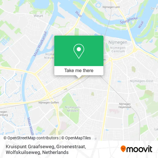 Kruispunt Graafseweg, Groenestraat, Wolfskuilseweg map