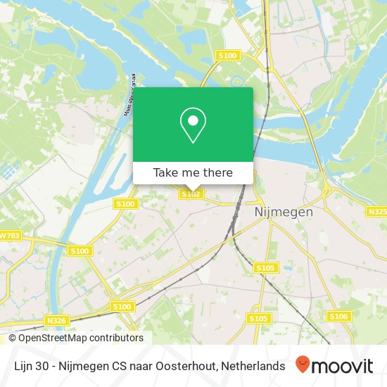 Lijn 30 - Nijmegen CS naar Oosterhout map