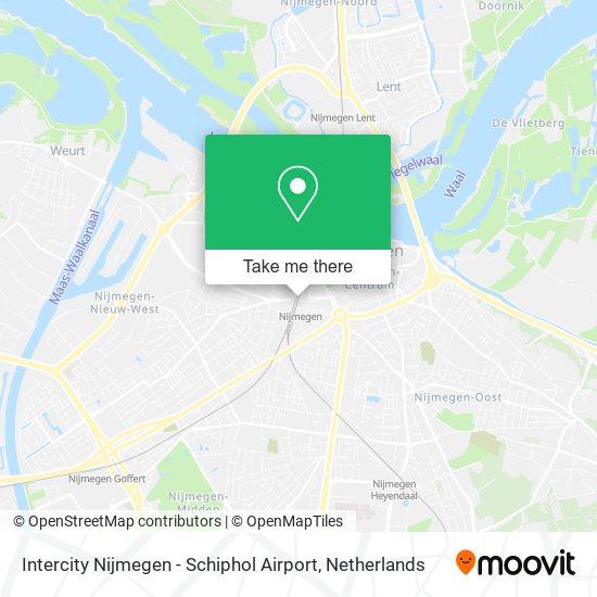 Intercity Nijmegen - Schiphol Airport Karte