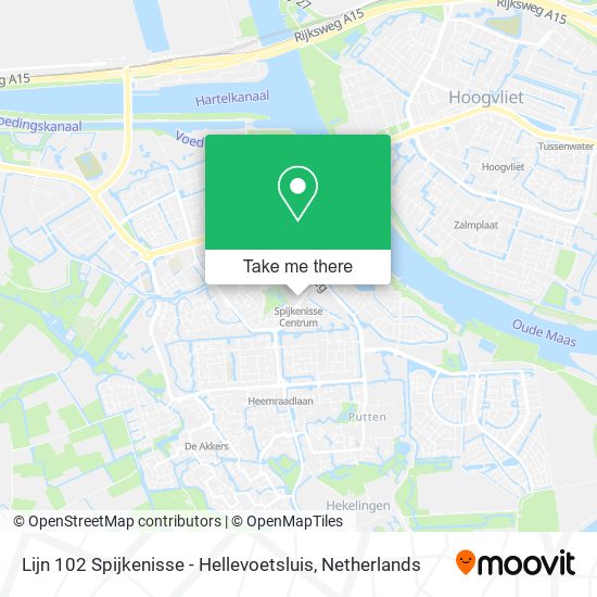 Lijn 102 Spijkenisse - Hellevoetsluis map