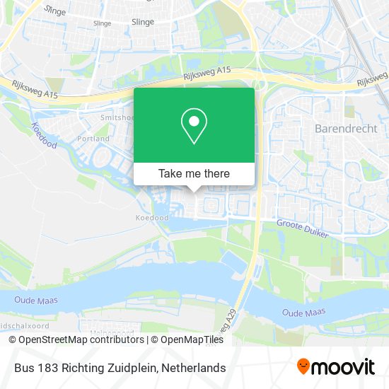 Bus 183 Richting Zuidplein map