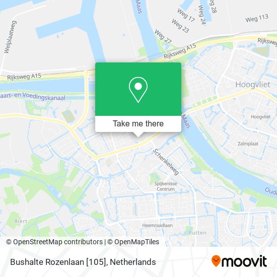 Bushalte Rozenlaan [105] map