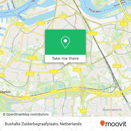 Bushalte Zuiderbegraafplaats map