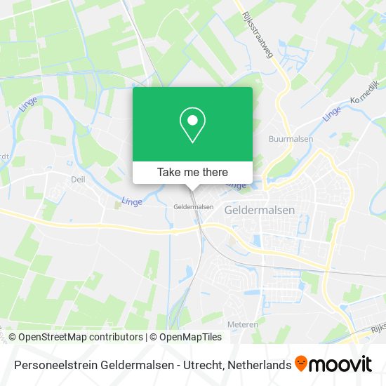 Personeelstrein Geldermalsen - Utrecht Karte