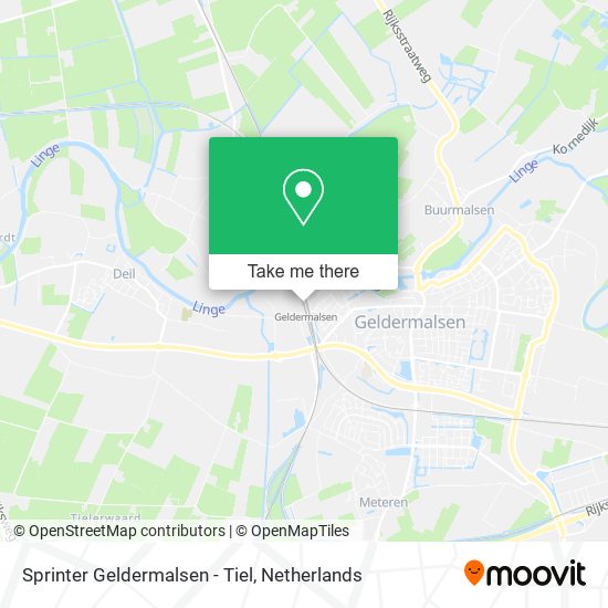 Sprinter Geldermalsen - Tiel map