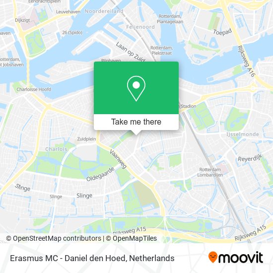 Oceanië Geit Vaccineren How to get to Erasmus MC - Daniel den Hoed in Rotterdam by Bus, Train,  Metro or Light Rail?