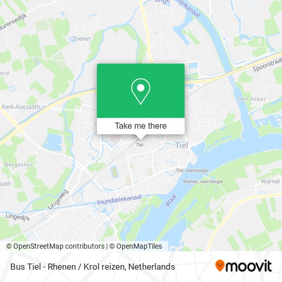 Bus Tiel - Rhenen / Krol reizen Karte