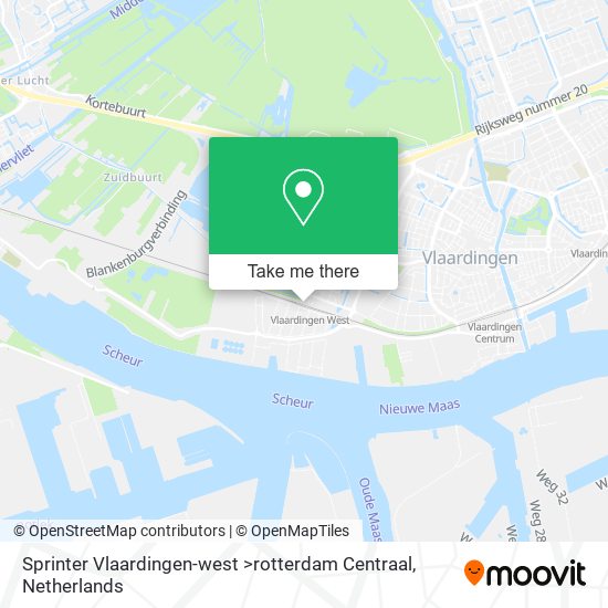 Sprinter Vlaardingen-west >rotterdam Centraal map