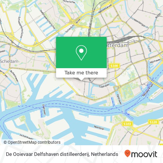 De Ooievaar Delfshaven distilleerderij map